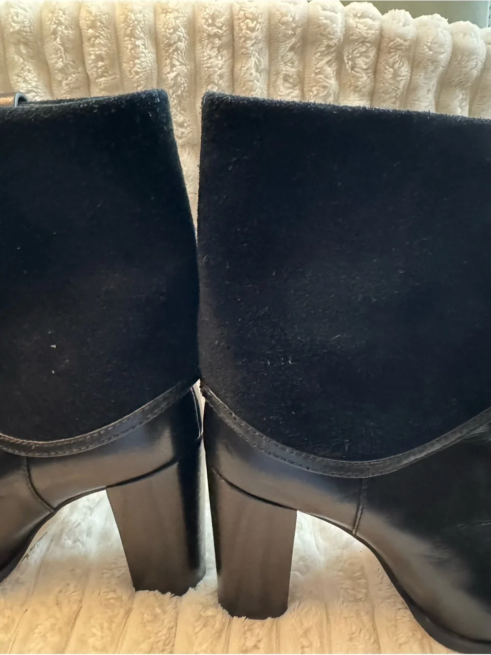 Michael Kors Black Leather Fold-Over Ankle Boots with Buckle
